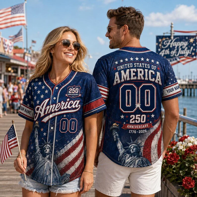 Celebrate 250 Years Of America Freedom - Personalized Baseball Jersey - Gift For Patriots - Image 3