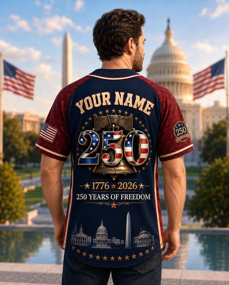 Celebrate 250 Years Of America Freedom - Personalized Baseball Jersey - Gift For Patriots - Image 8