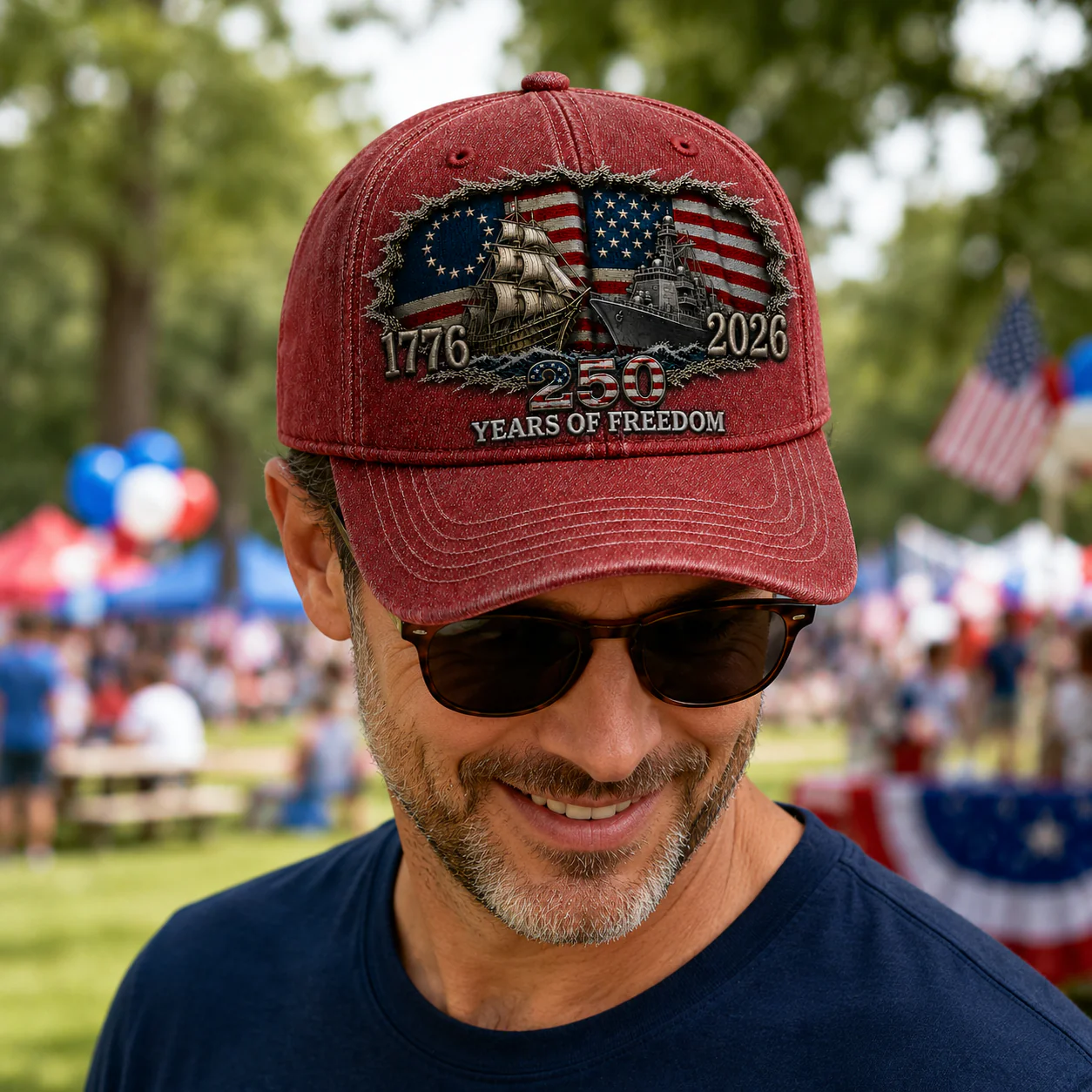 Celebrate 250 Years Of America Freedom - Personalized Classic Cap - Gift For Patriots - Image 2