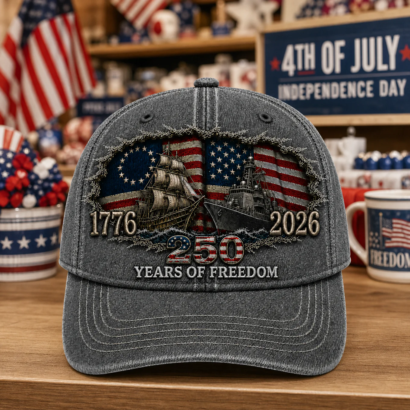 Celebrate 250 Years Of America Freedom - Personalized Classic Cap - Gift For Patriots - Image 4