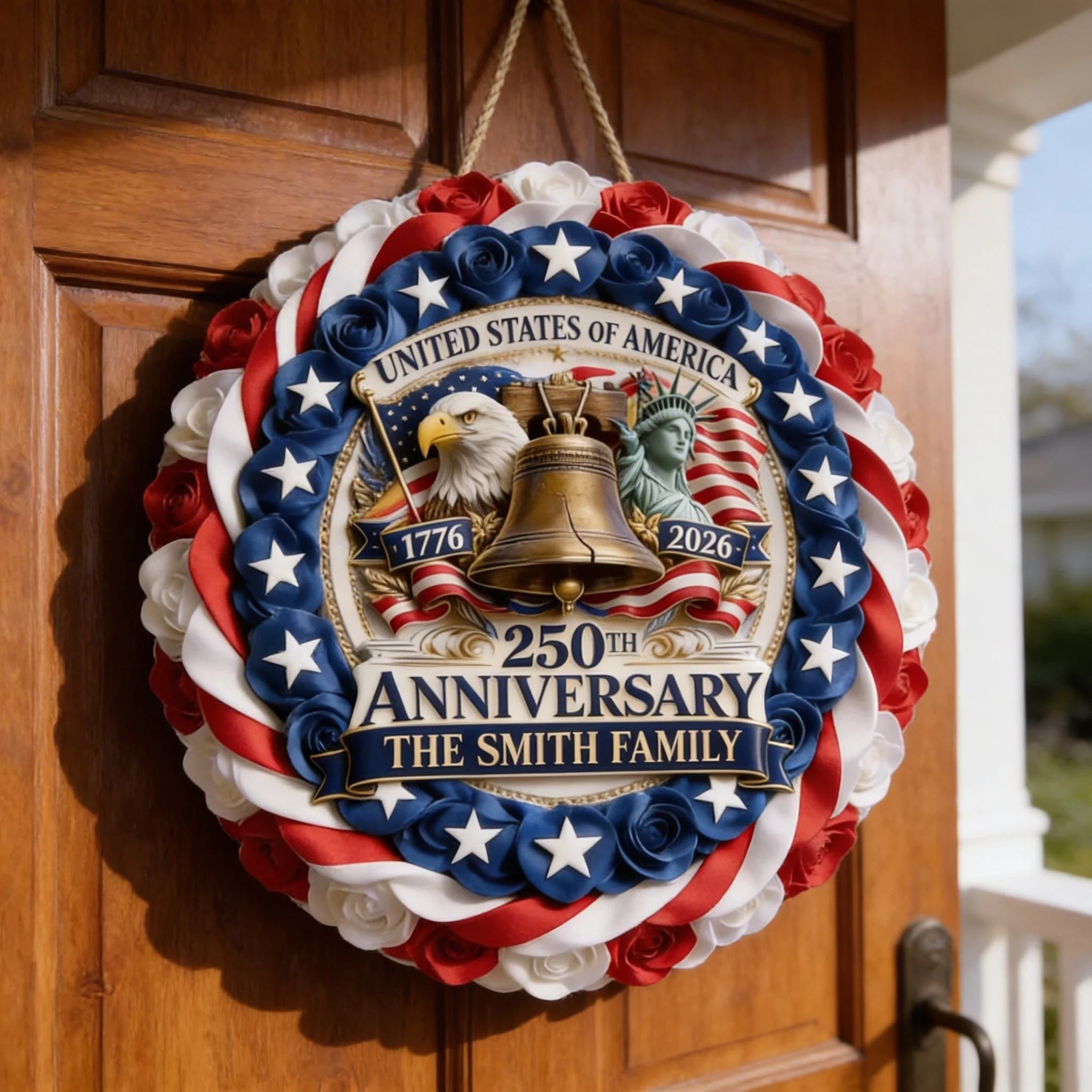Celebrate 250 Years Of America Freedom - Personalized Custom Shaped Wood Sign - Gift For Patriots
