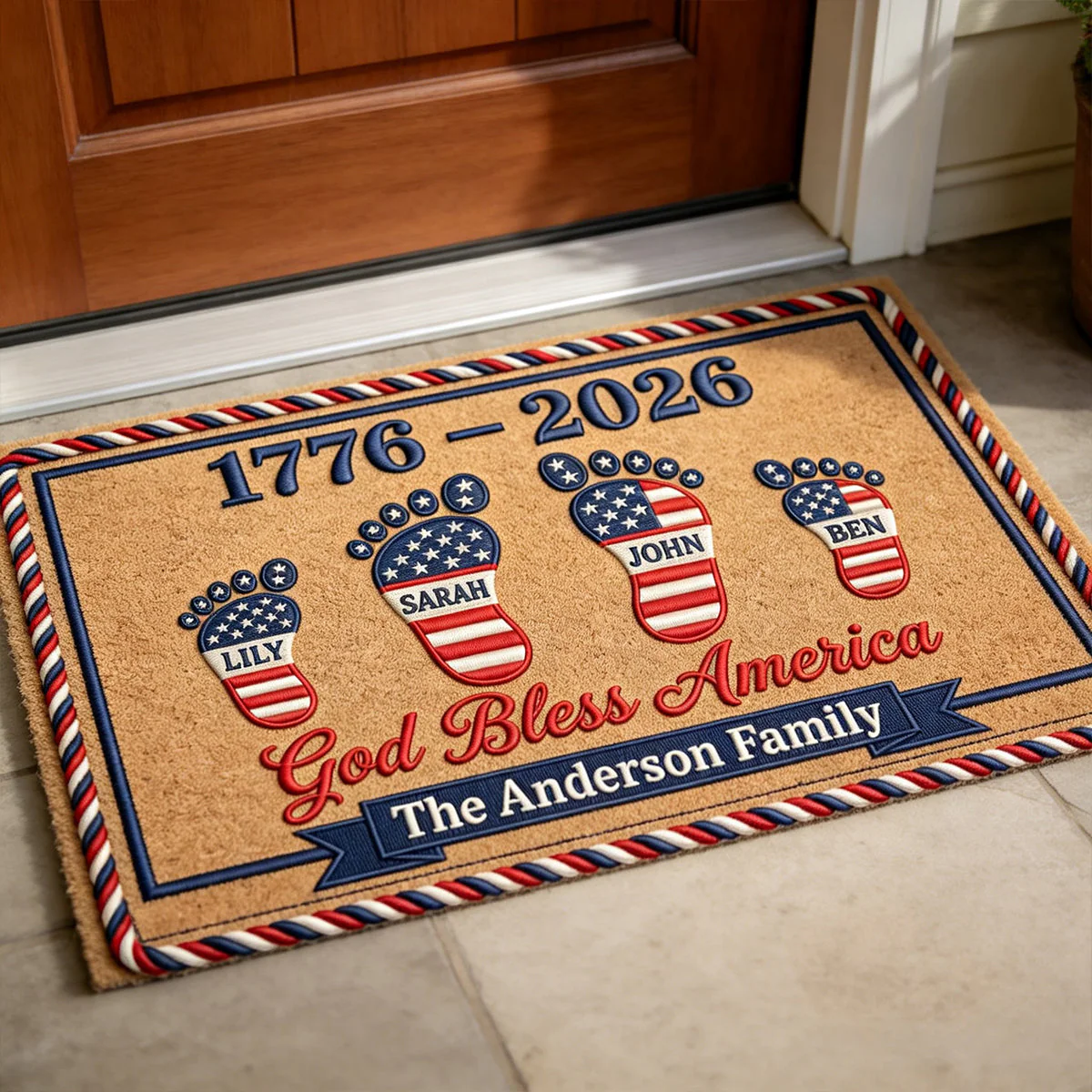 Celebrate 250 Years Of America - Personalized Doormat - Gift For Family, Patriots NL122
