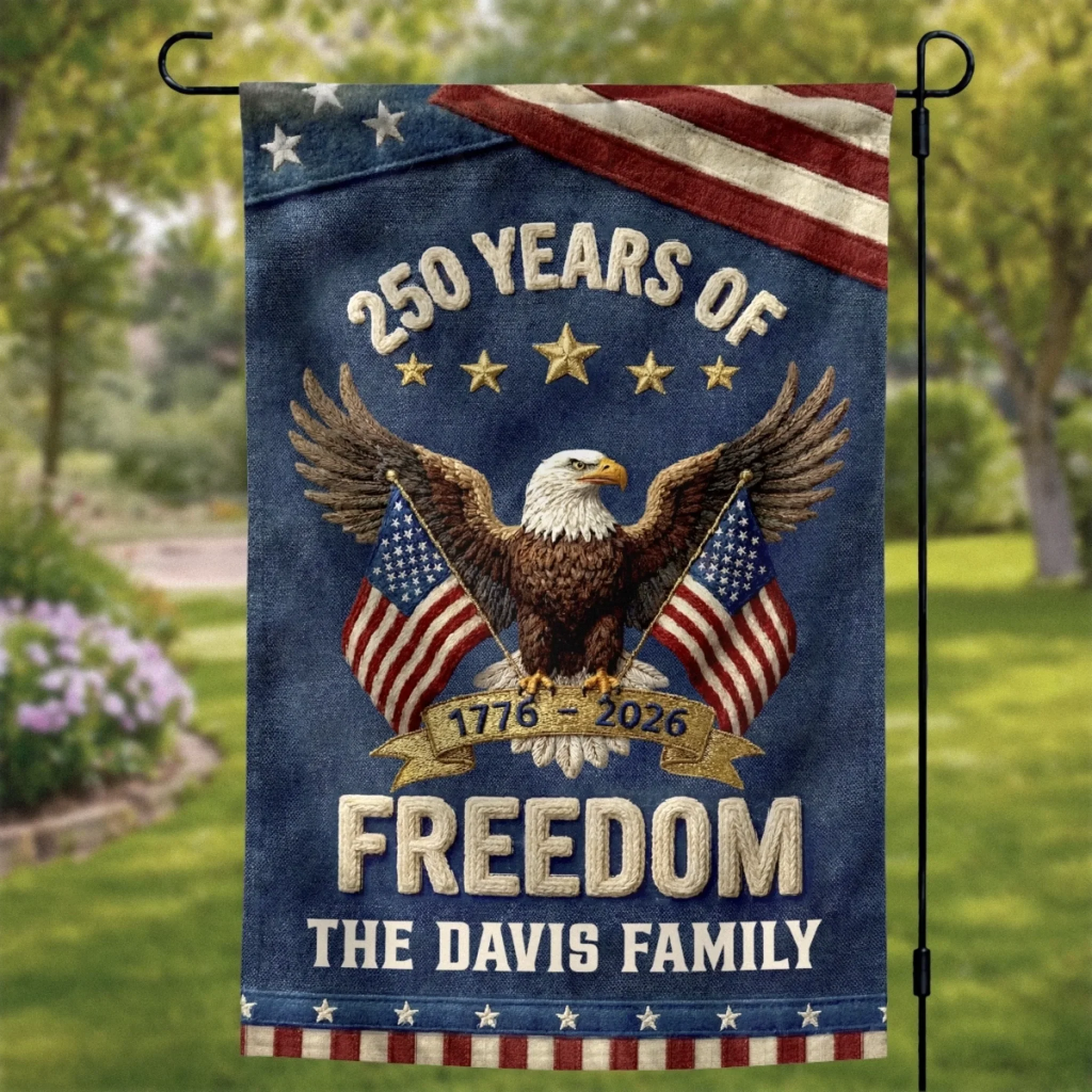 Celebrate 250th Anniversary Of America - Personalized Flag - Gift For Family, Patriots NL122 - Image 2