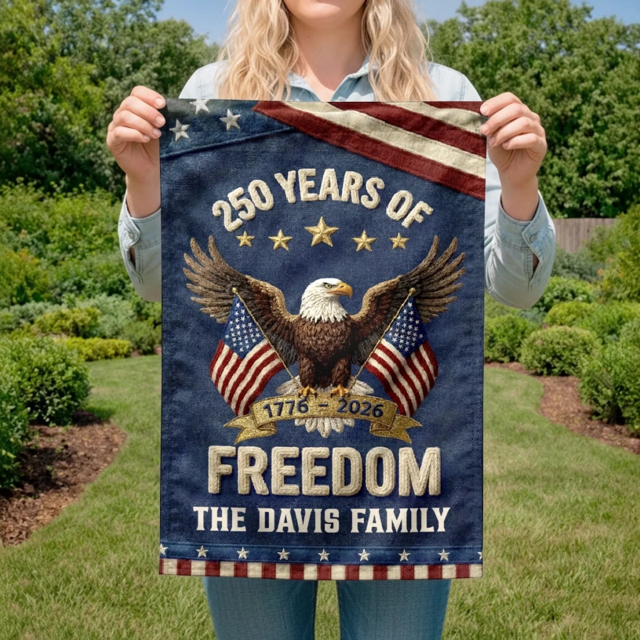 Celebrate 250th Anniversary Of America - Personalized Flag - Gift For Family, Patriots NL122 - Image 3