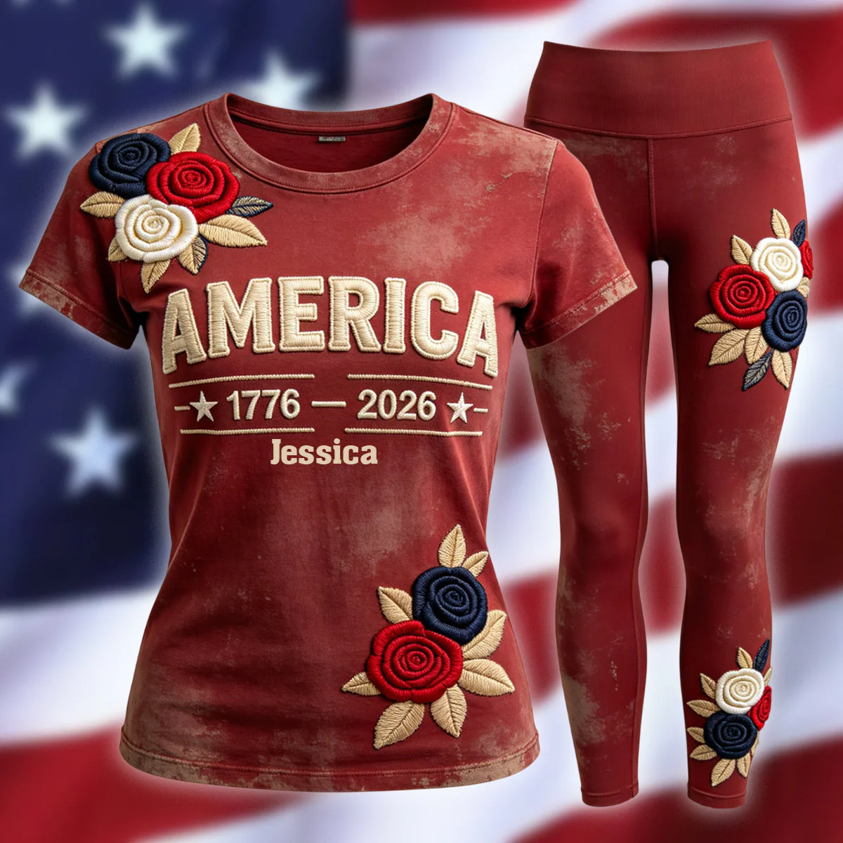 Celebrate 250th Anniversary - Personalized All Over Shirt And Leggings - Gift For Her, Patriots