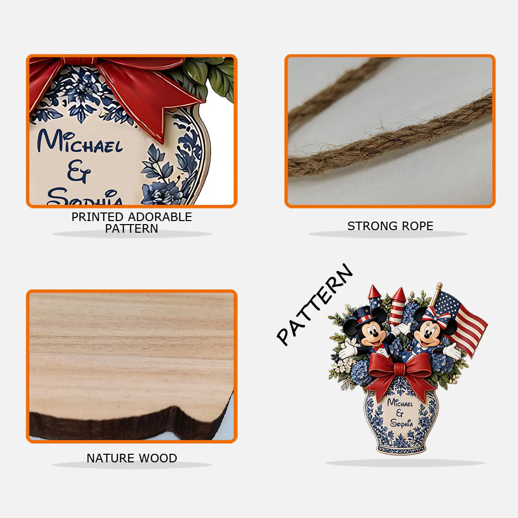 Celebrate Independence Day With Magic Mouse - Personalized Wood Sign - Gift For Patriot Family - MkMo - Image 5