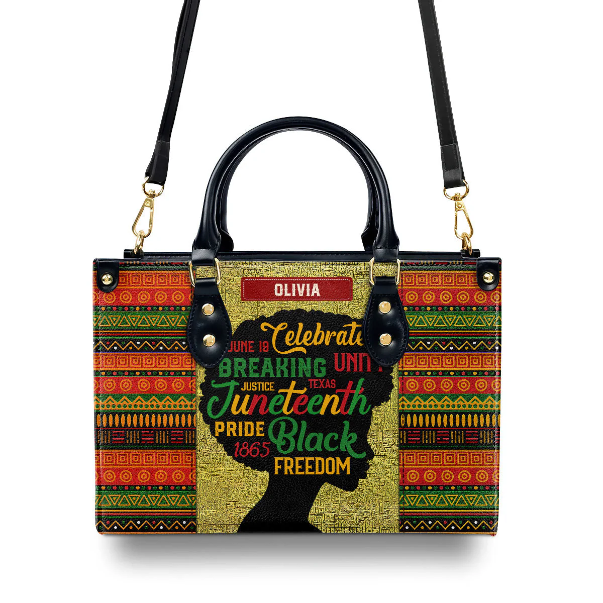 Celebrate Juneteenth Black Women Pride - Personalized Leather Handbag - Gift For Black Queen HD95 - Image 4