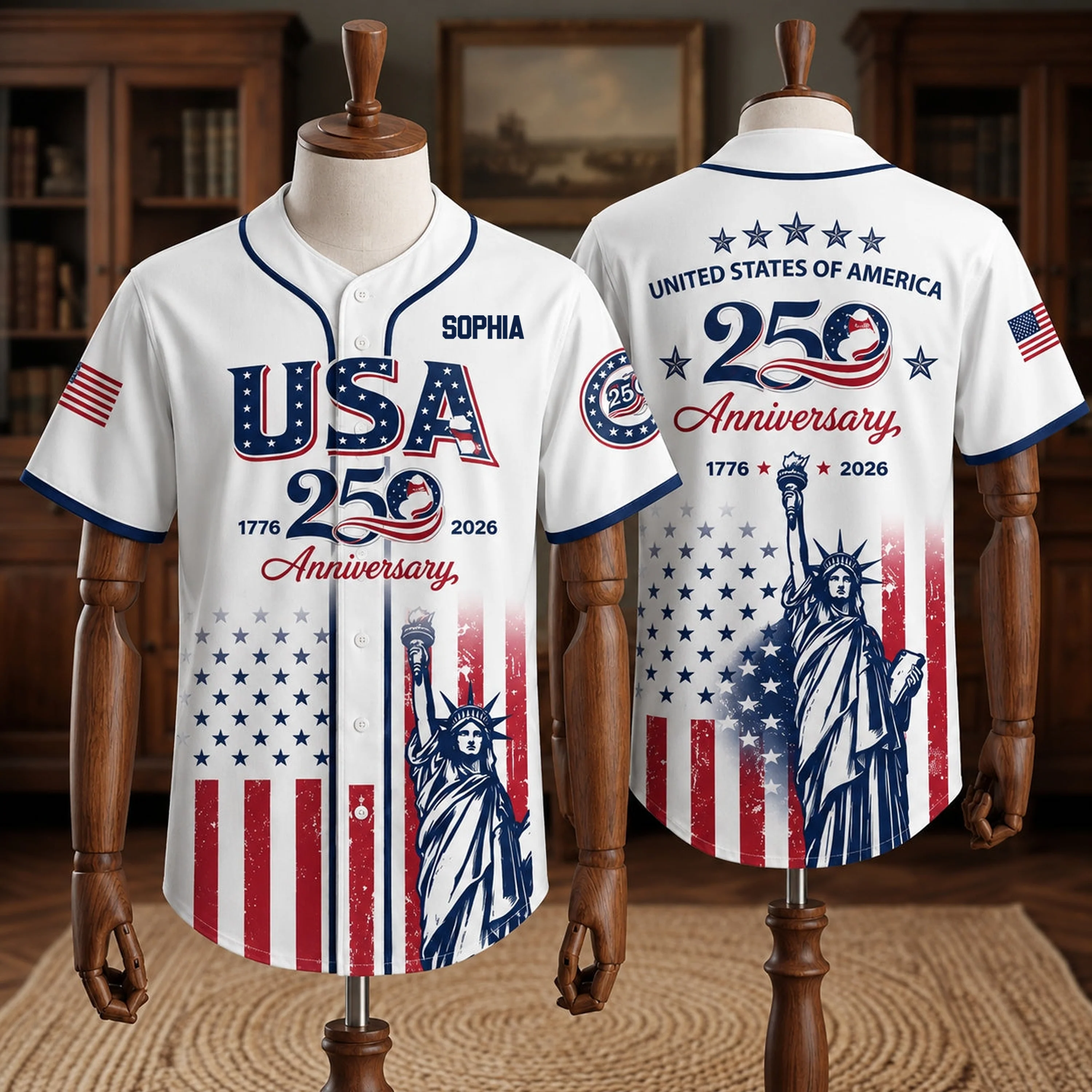 Celebrate USA 250th Anniversary - Personalized Baseball Jersey For Adult, Kid - Gift For Patriots
