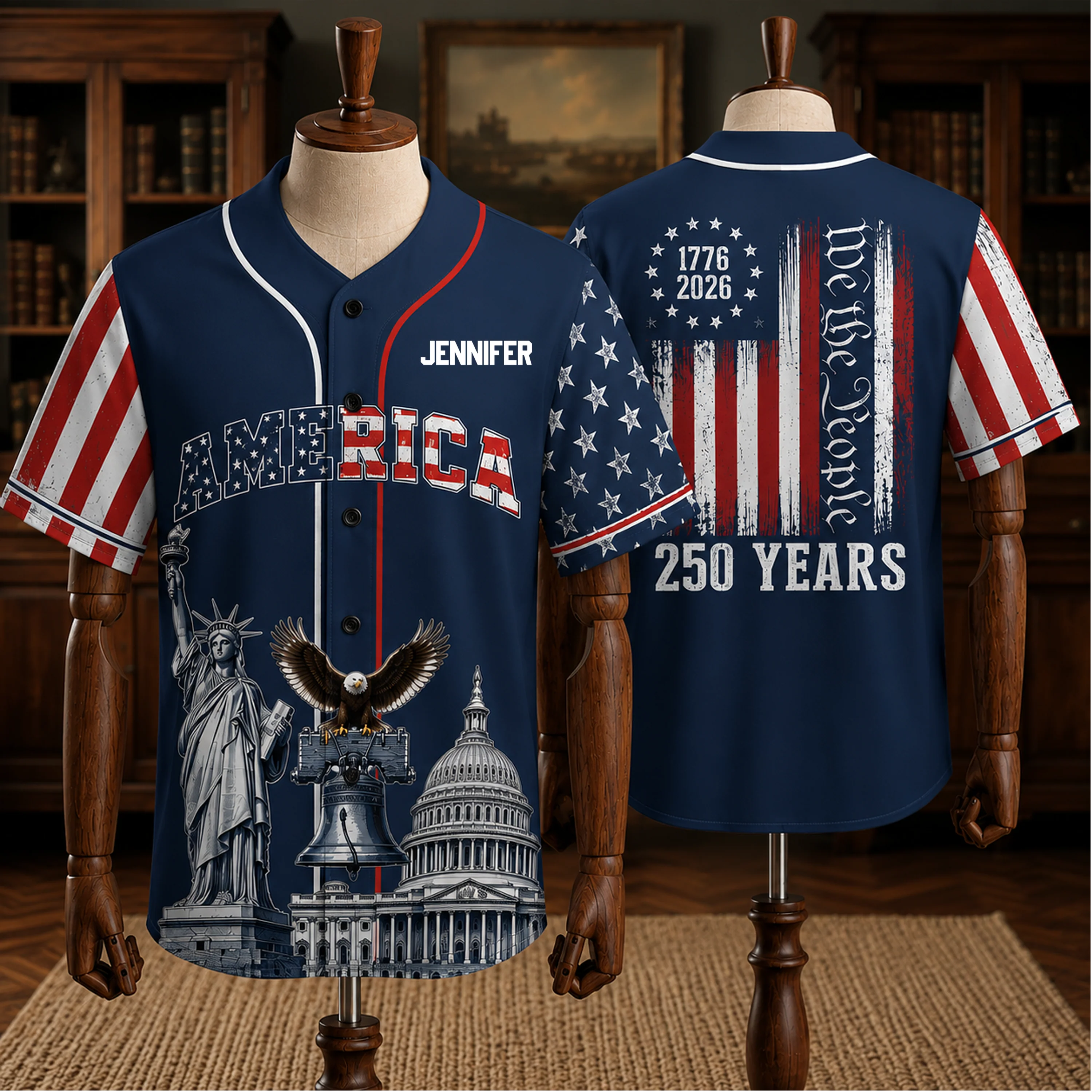 Celebrate USA 250th Anniversary - Personalized Baseball Jersey For Adult, Kid - Gift For Patriots - Image 5