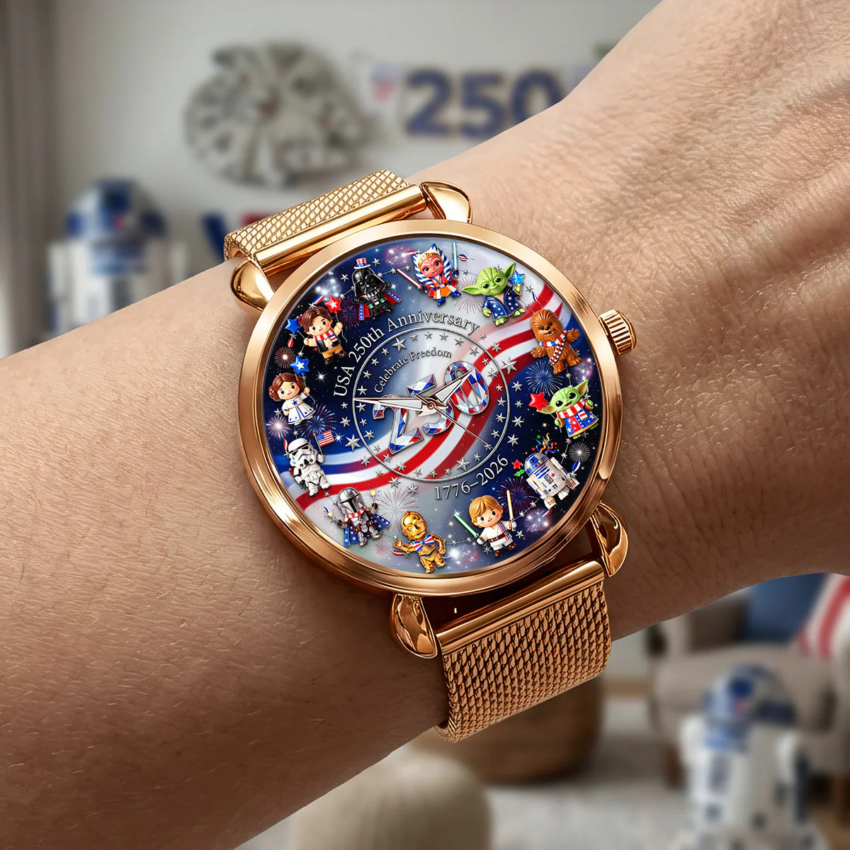 Celebrate USA 250th Anniversary - Personalized Hand Watch - Gifts For Patriots - Stwa HH01