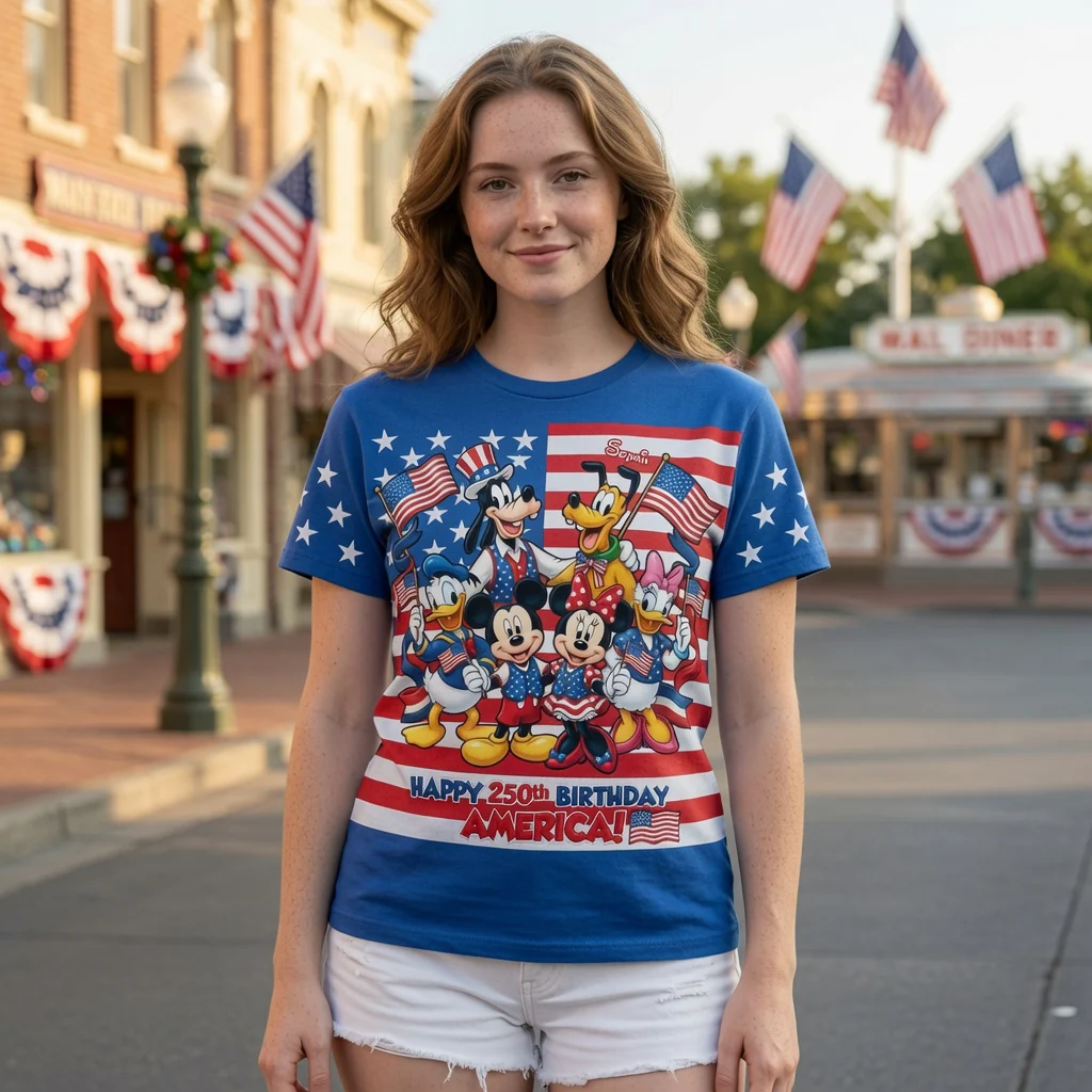 Celebrate USA 250th Anniversary With Magic Mouse And Friends - Personalized All Over Shirt - Independence Gift - MkMo HH01 - Image 2