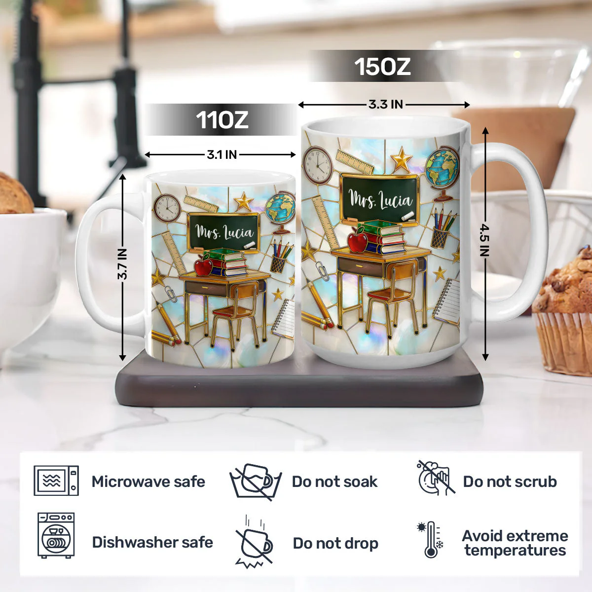 Celebrate Your Favorite Teacher With Classroom Essentials - Personalized Ceramic Mug - Gift For Teacher - Image 6