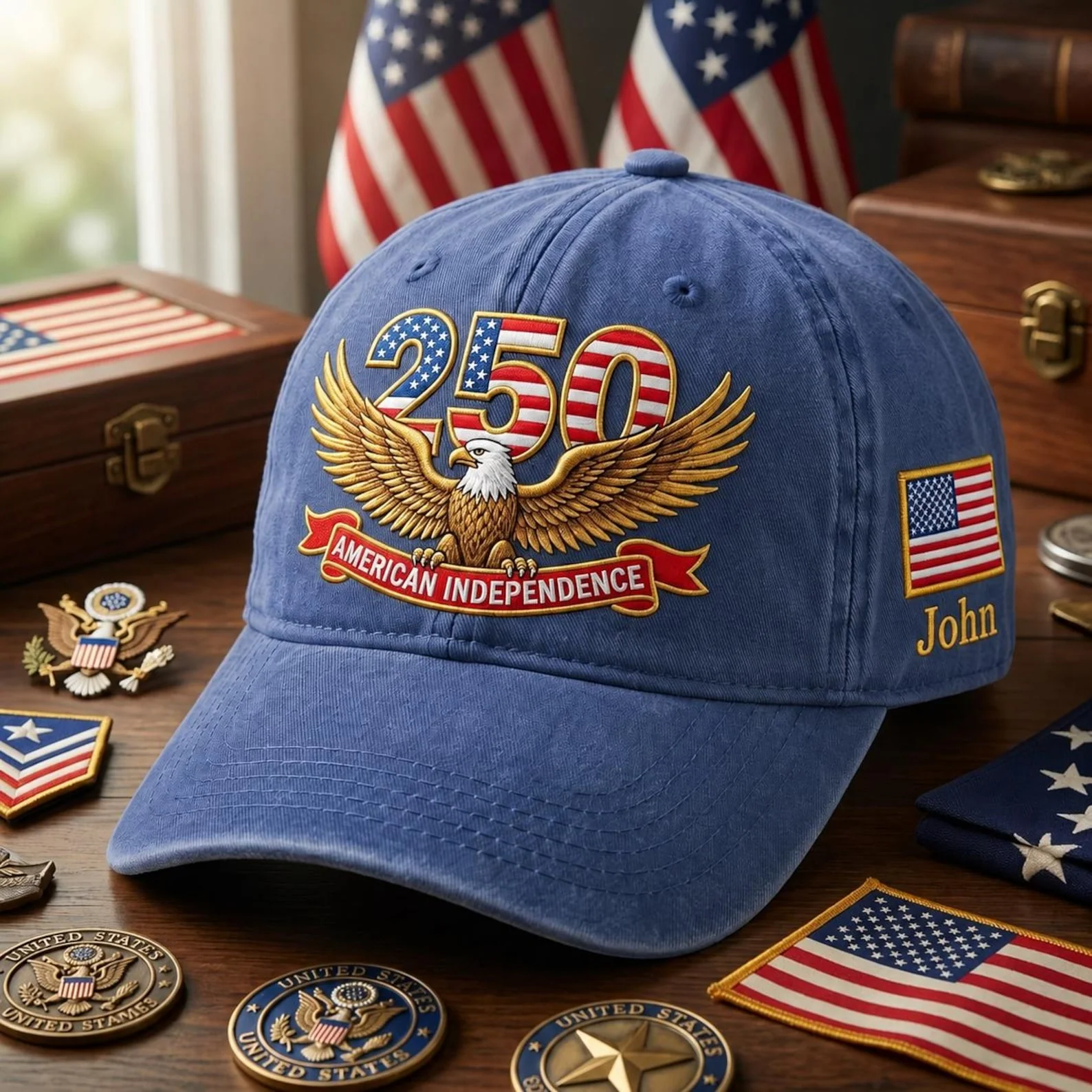 Celebrating 250 American Independence - Personalized Classic Cap - Gift For Patriots