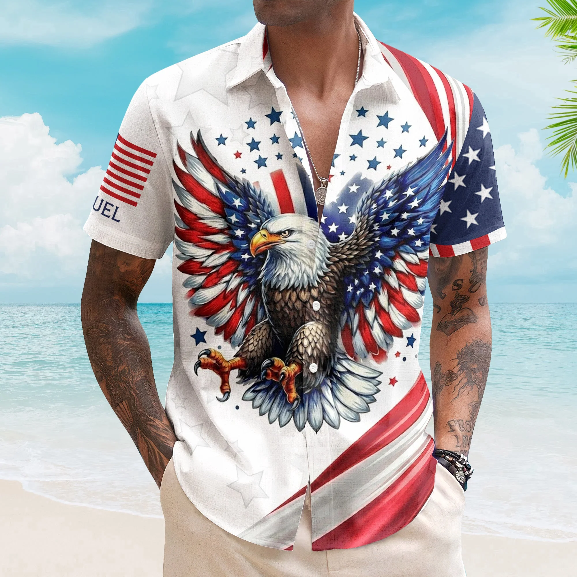 Celebrating 250 Years Of Freedom America - Personalized Hawaiian Shirt - Gift For Patriotic Men