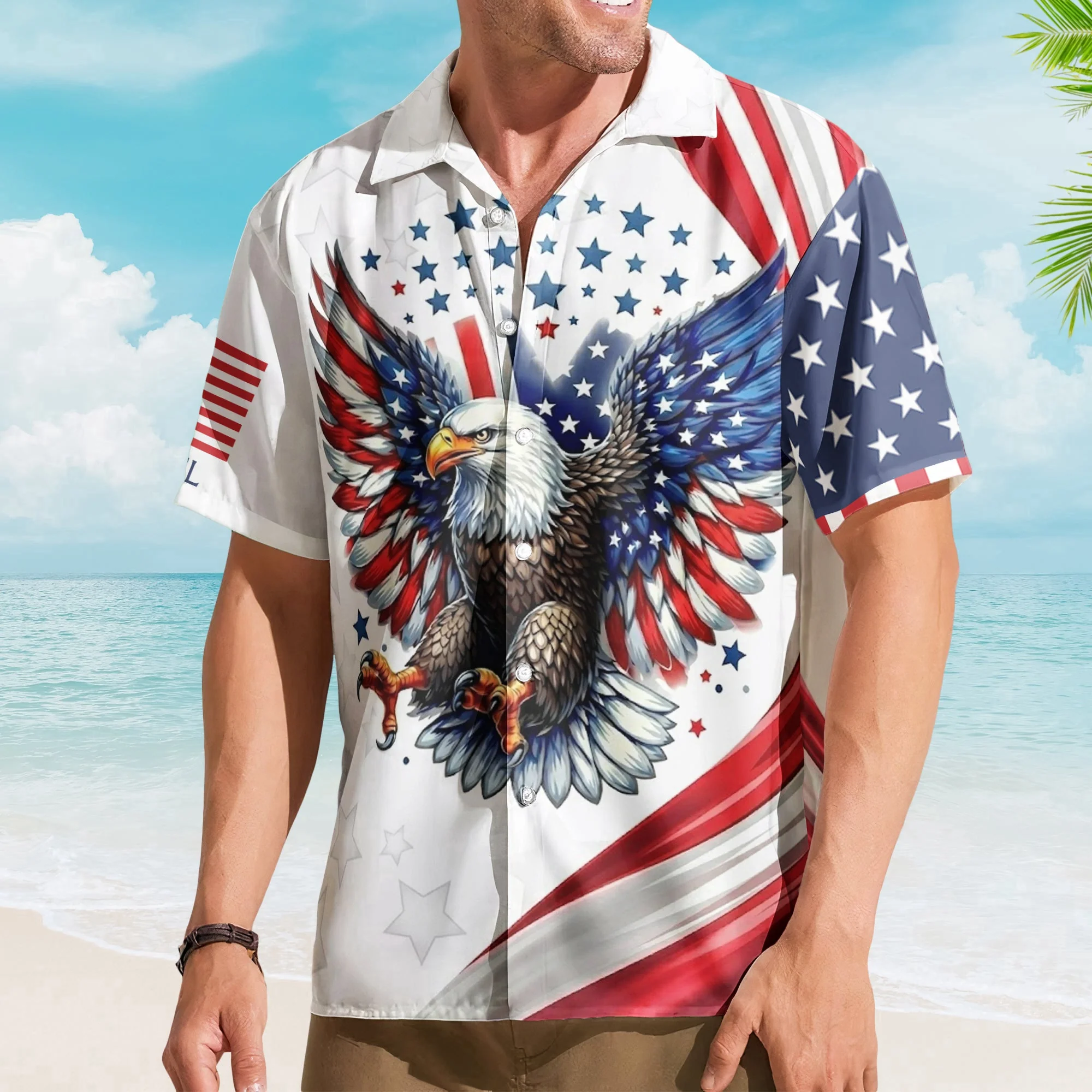 Celebrating 250 Years Of Freedom America - Personalized Hawaiian Shirt - Gift For Patriotic Men - Image 2