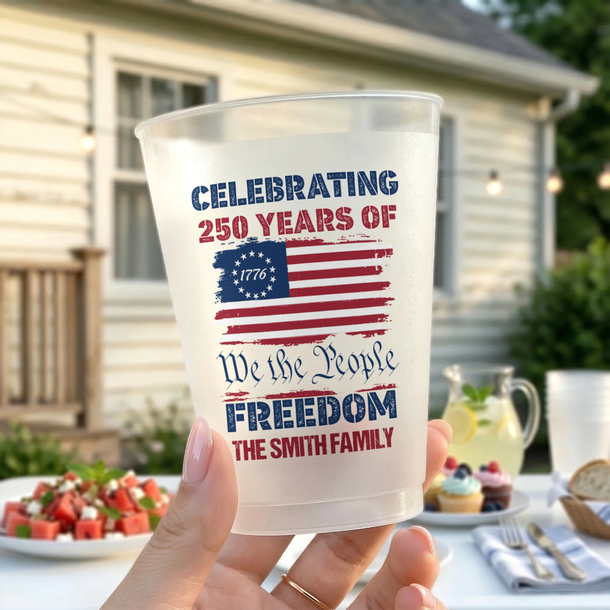 Celebrating 250 Years Of Freedom We The People  - Personalized Cups - Gifts For Patriotic Family