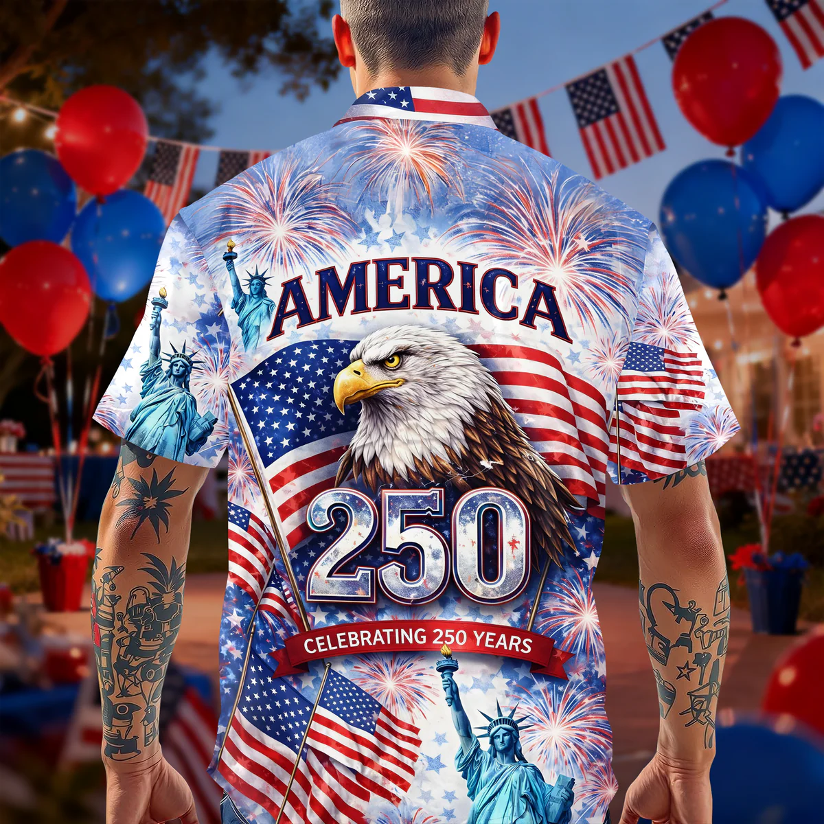 Celebrating 250th Anniversary United States - Hawaiian Shirt - Gift for Dad, Husband, Grandpa | HN02 - Image 4