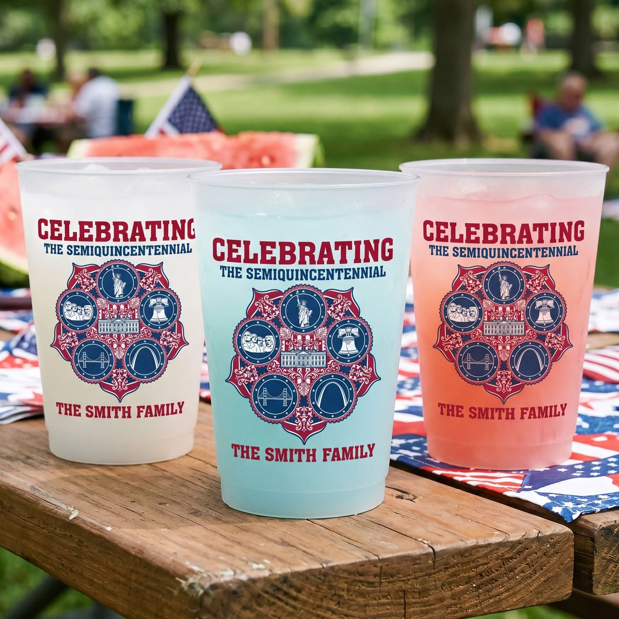 Celebrating America's Semiquincentennial - Personalized Cups - Gifts For Patriotic Family