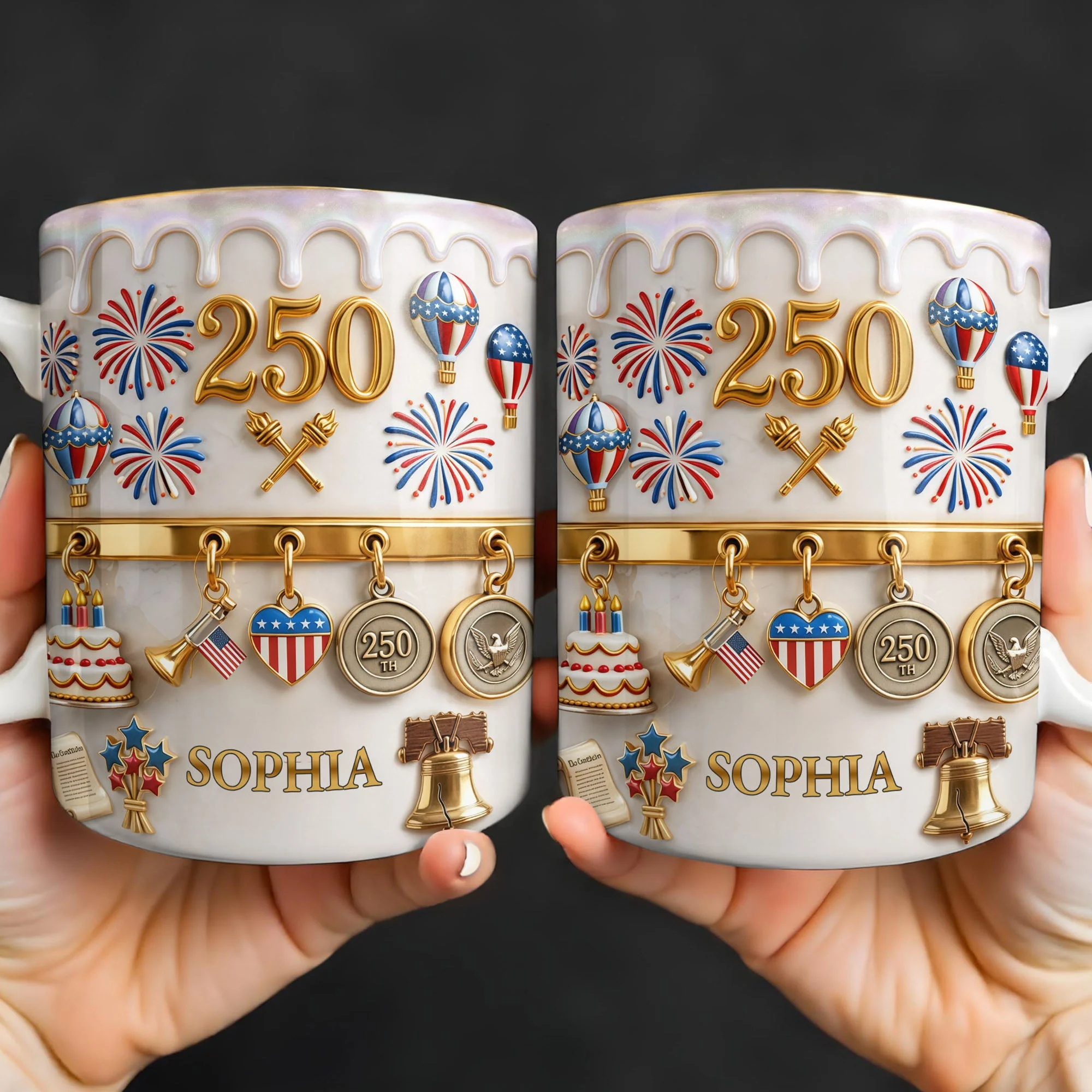 Celebrating Freedom And Liberty USA - Personalized White Mug - Gift For Patriots - Image 4