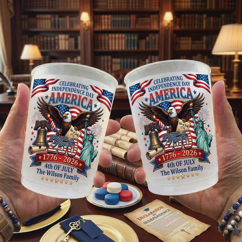 Celebrating Independence Day America 4th Of July - Personalized Cups - Gifts For Patriotic Family