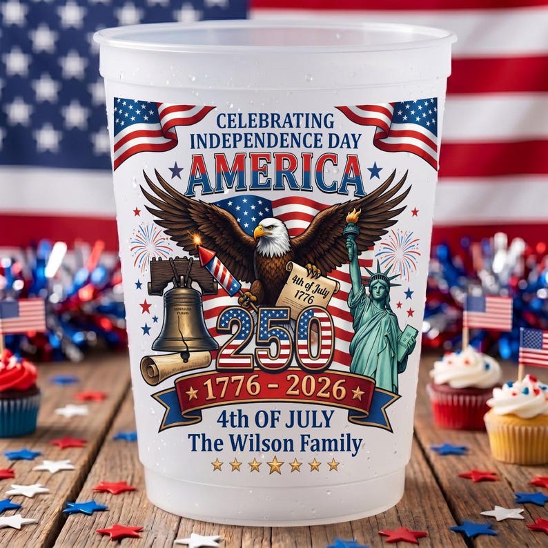Celebrating Independence Day America 4th Of July - Personalized Cups - Gifts For Patriotic Family - Image 2