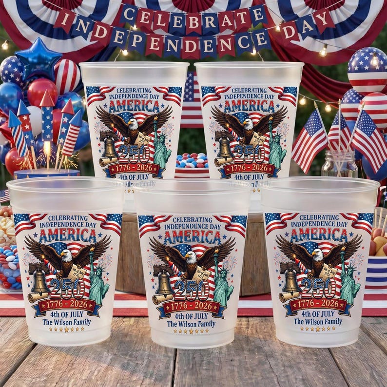 Celebrating Independence Day America 4th Of July - Personalized Cups - Gifts For Patriotic Family - Image 5