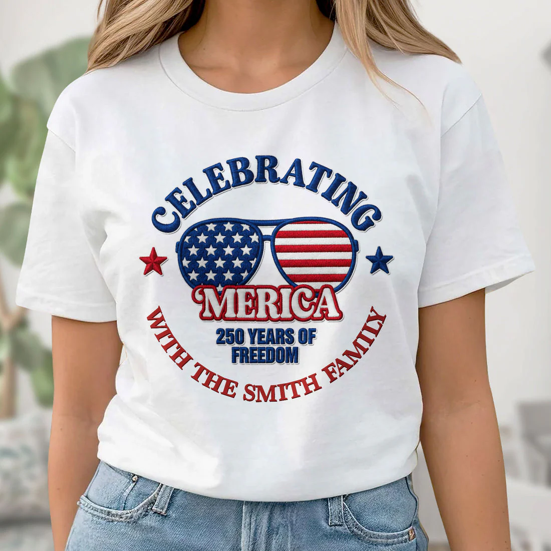 Celebrating Merica 250 Years Of Freedom With The Family - Personalized Shirt - Gift For Patriotic Family - Image 5