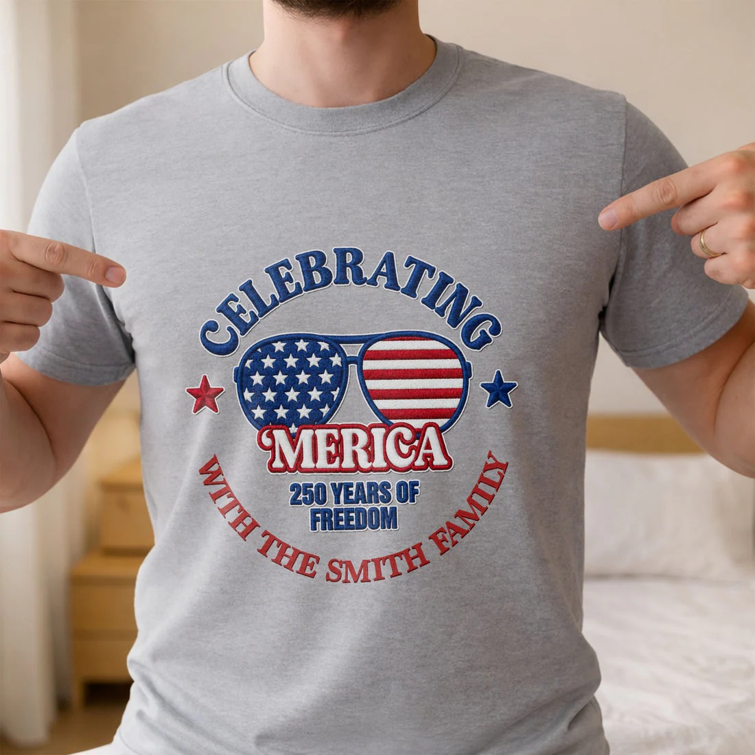 Celebrating Merica 250 Years Of Freedom With The Family - Personalized Shirt - Gift For Patriotic Family - Image 8