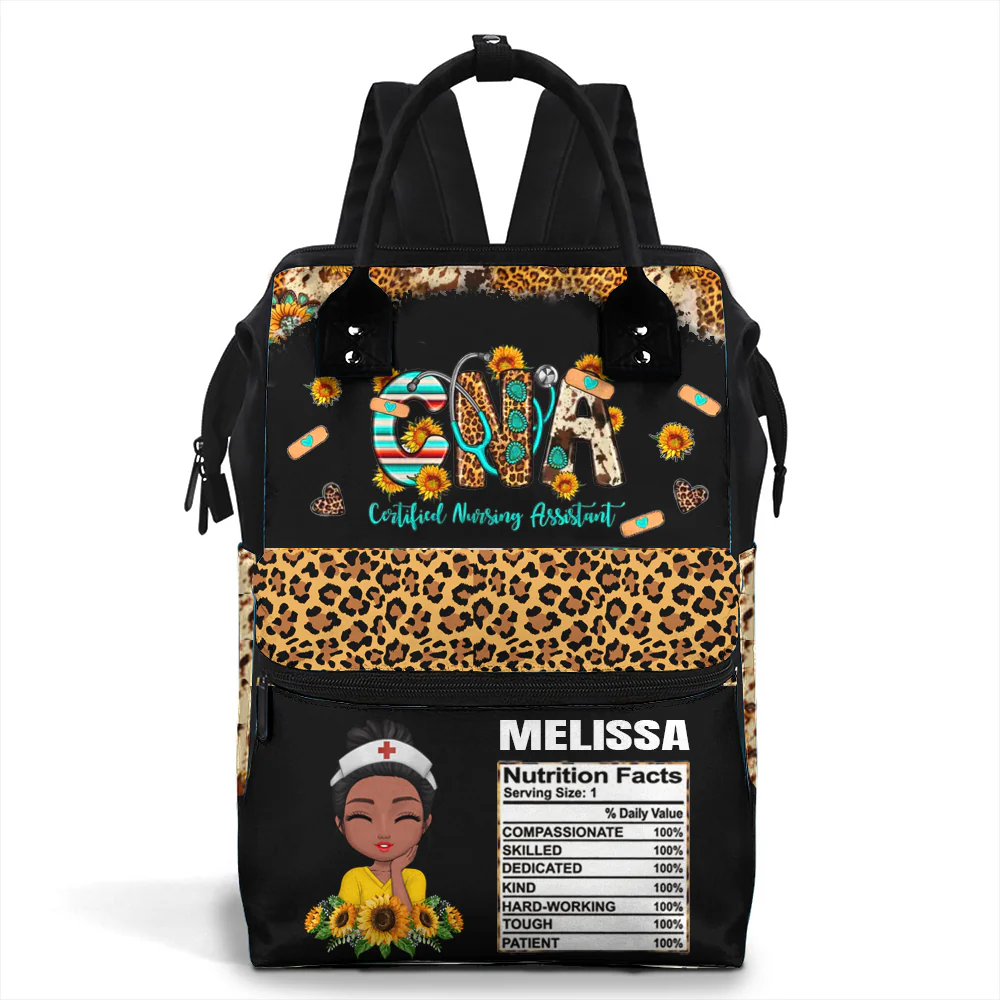 Certified Nursing Assistant Nutrition Facts - Personalized Duckbilled Backpack - Gift For CNA, Nurse | NR3 HH01 - Image 3