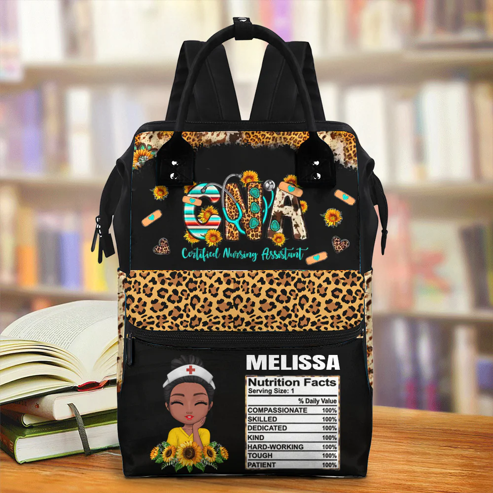 Certified Nursing Assistant Nutrition Facts - Personalized Duckbilled Backpack - Gift For CNA, Nurse | NR3 HH01 - Image 4