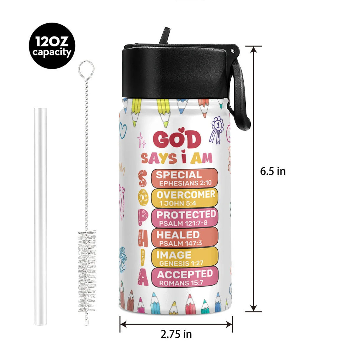 Champion For Kid Hero - Personalized Custom Photo Stainless Steel Water Bottle - Image 5