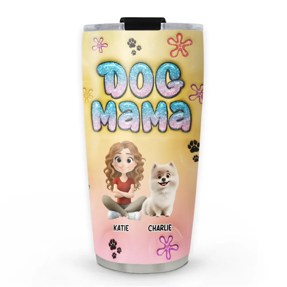 Cheese Dog Mama Cartoon - Personalized Tumbler - Gift for Pet Owners, Dog Lovers | CLP15 HH01