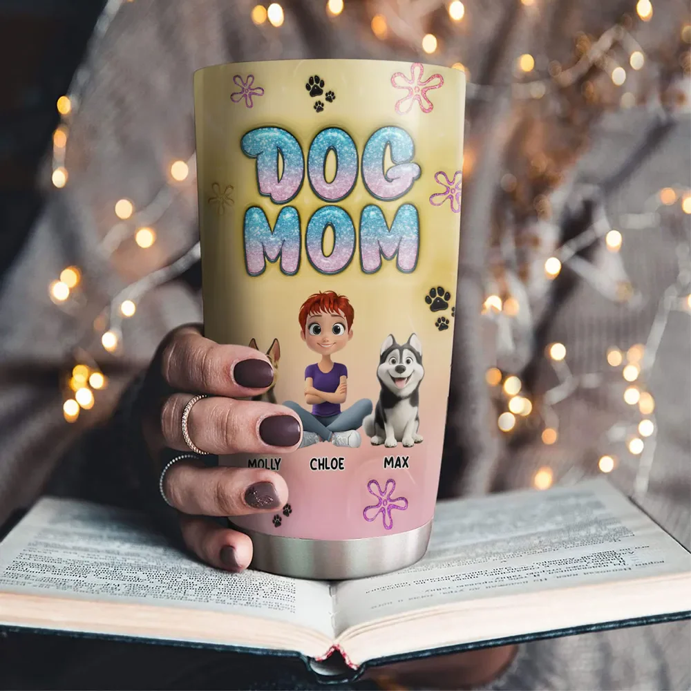 Cheese Dog Mama Cartoon - Personalized Tumbler - Gift for Pet Owners, Dog Lovers | CLP15 HH01 - Image 2