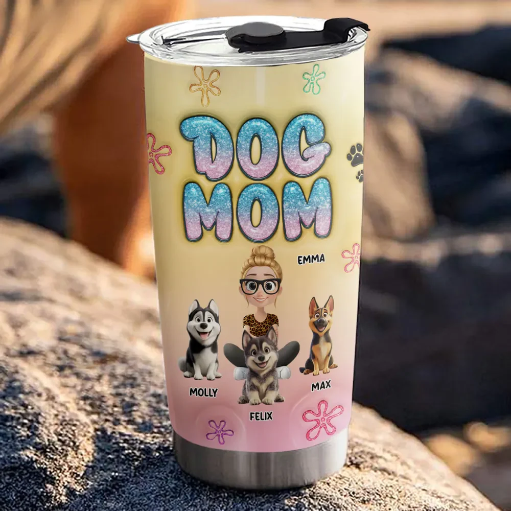 Cheese Dog Mama Cartoon - Personalized Tumbler - Gift for Pet Owners, Dog Lovers | CLP15 HH01 - Image 3