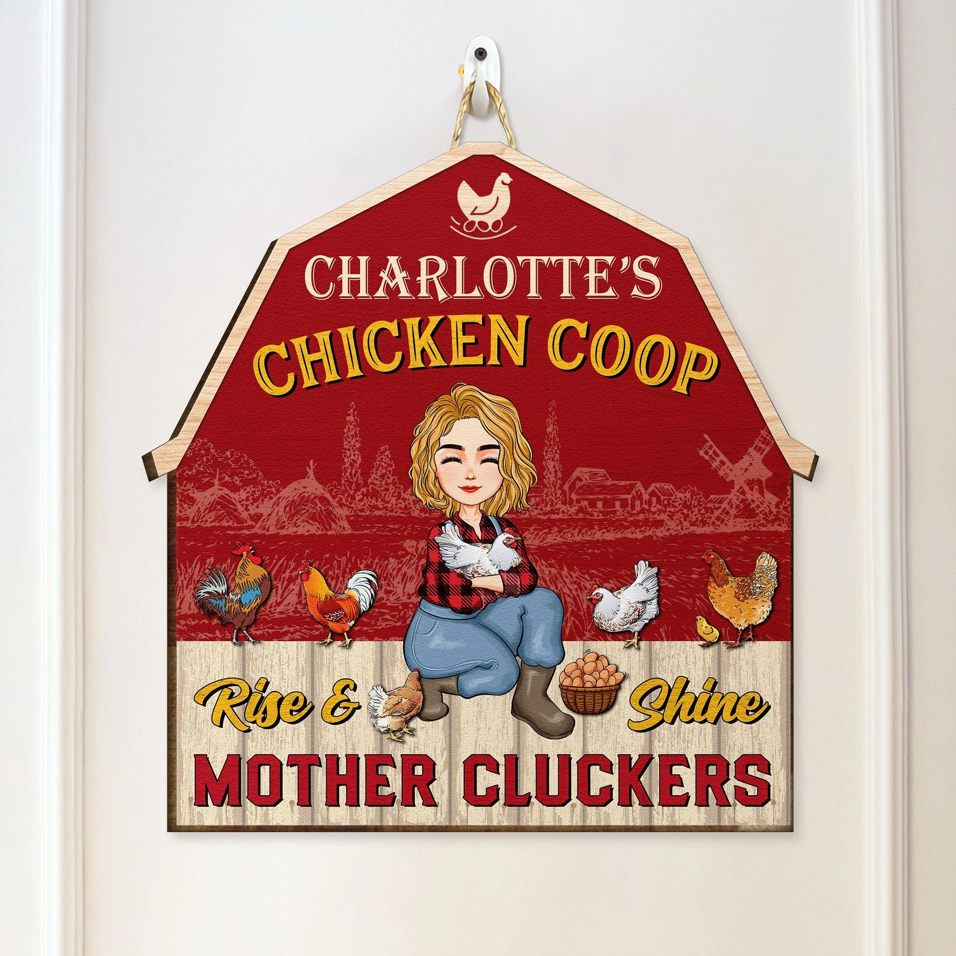 Chicken Coop - Beware A Crazy Plant Lady Lives Her - Personalized Wood Sign - Gift For Mom, Grandma, Mothers Day, Farmers| GR17 NA94