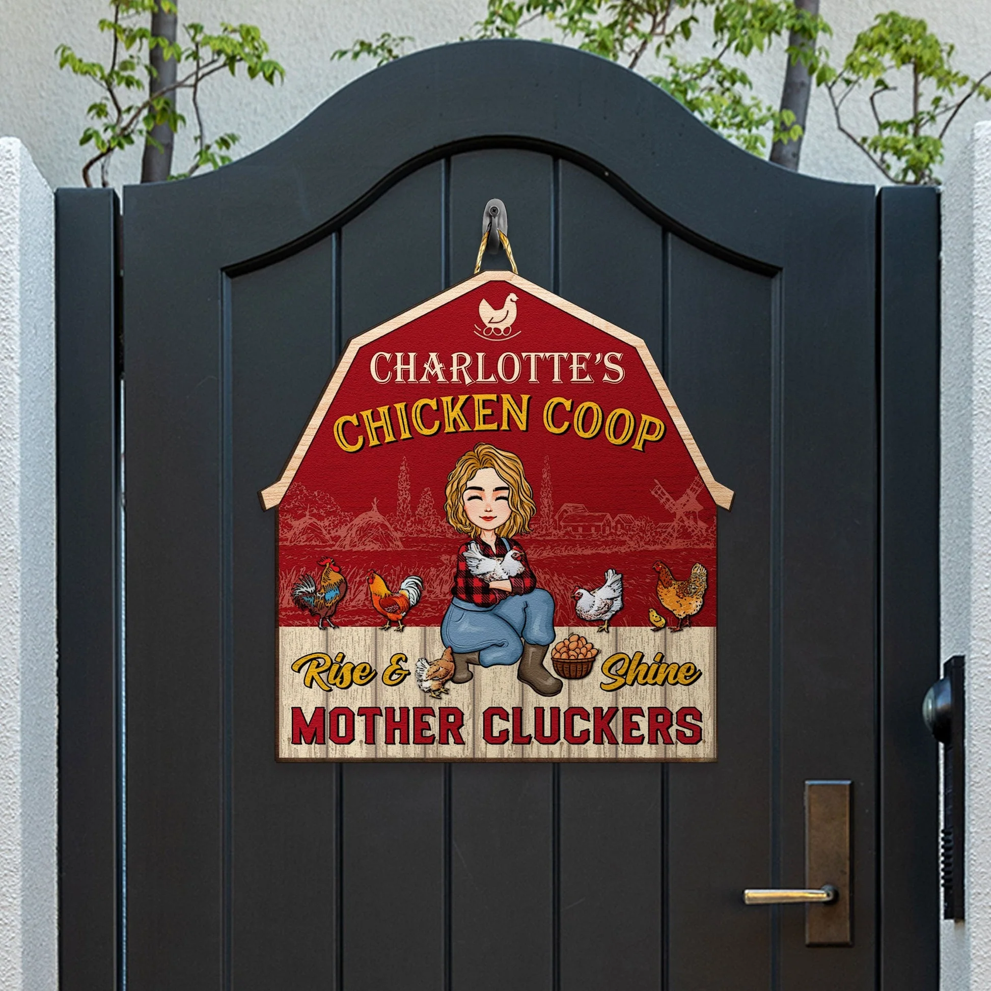 Chicken Coop - Beware A Crazy Plant Lady Lives Her - Personalized Wood Sign - Gift For Mom, Grandma, Mothers Day, Farmers| GR17 NA94 - Image 3