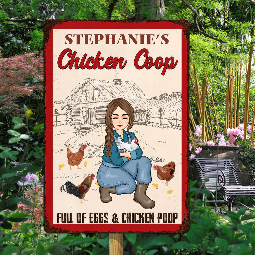 Chicken Coop Full Of Eggs & Chicken Poop - Personalized Metal Sign - Funny Gifts For Farmer, Gifts For Chicken Lover | GR17 NH96