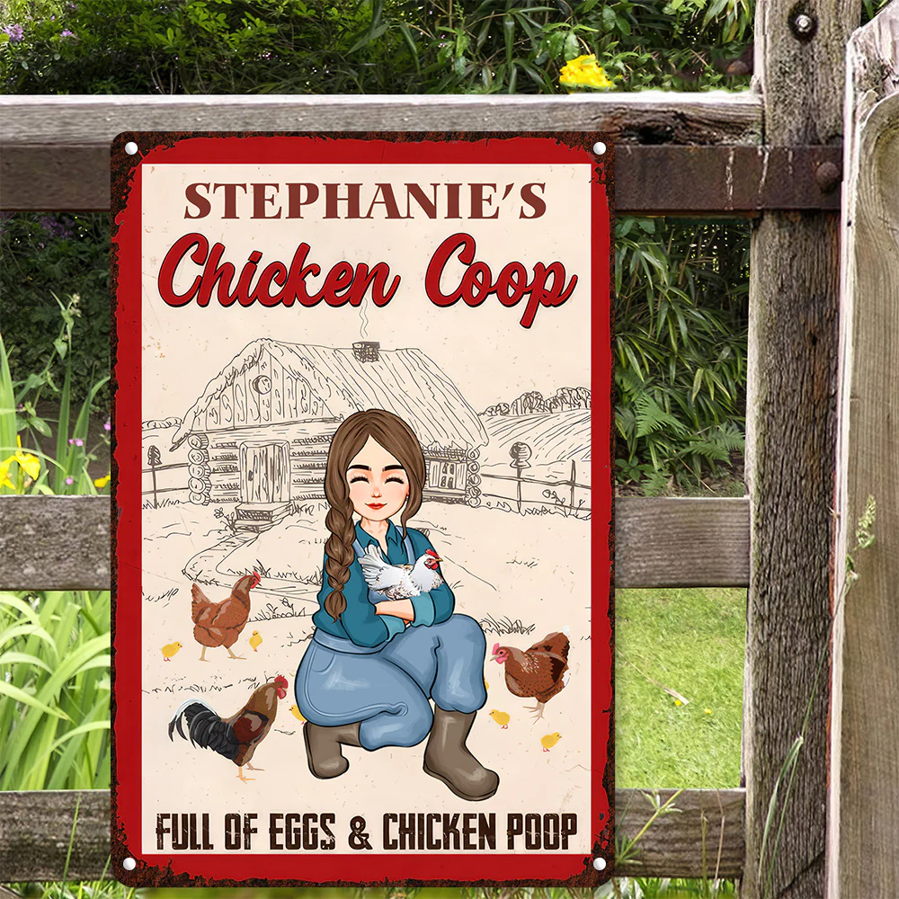 Chicken Coop Full Of Eggs & Chicken Poop - Personalized Metal Sign - Funny Gifts For Farmer, Gifts For Chicken Lover | GR17 NH96 - Image 2