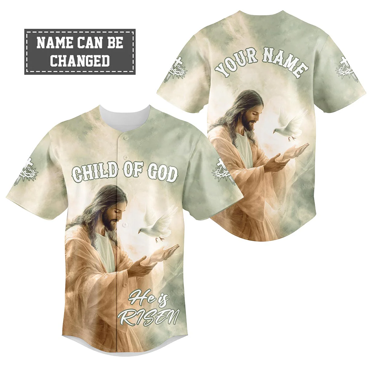 Child Of God Custom Name Baseball Jersey - Christant Gift For Him