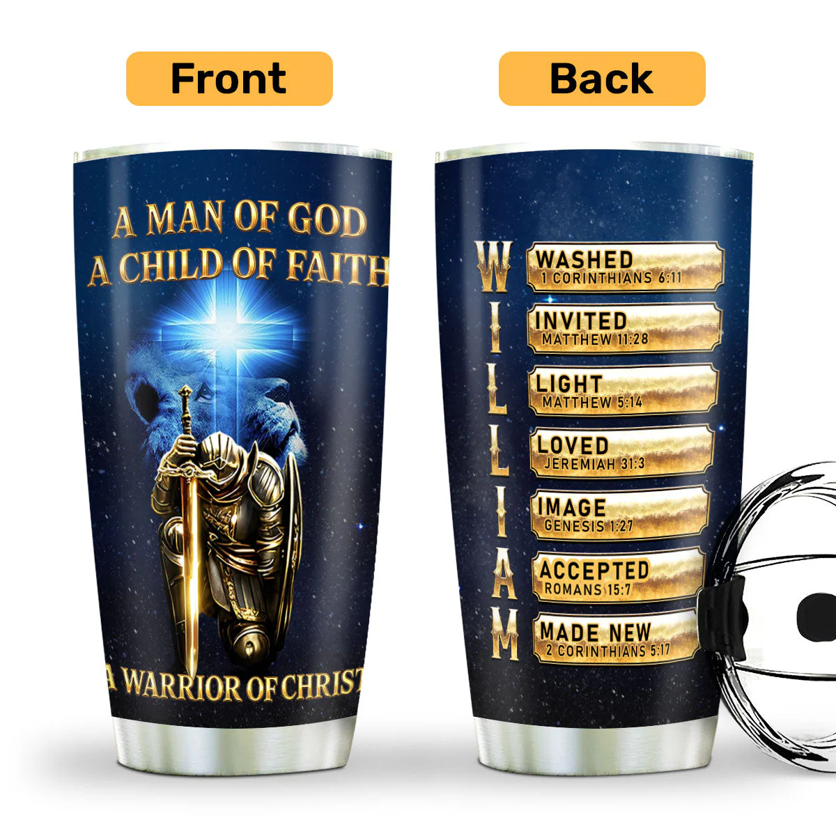 Child Of God - Personalized Stainless Steel Tumbler - Gift For Him HL128 - Image 2