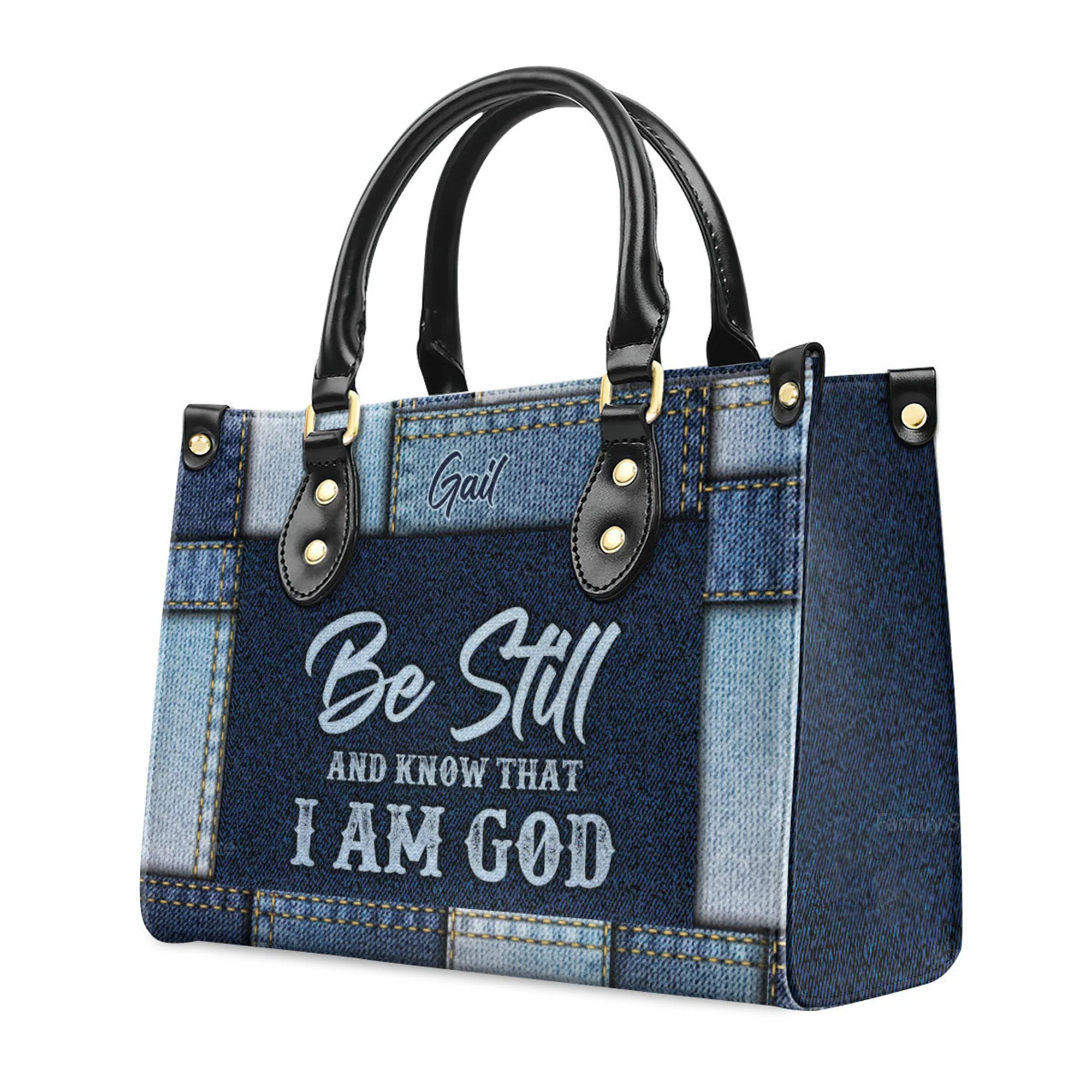 Christian Be Still And Know That I Am God - Unique Personalized Leather Handbag - AT4081449 - Image 3