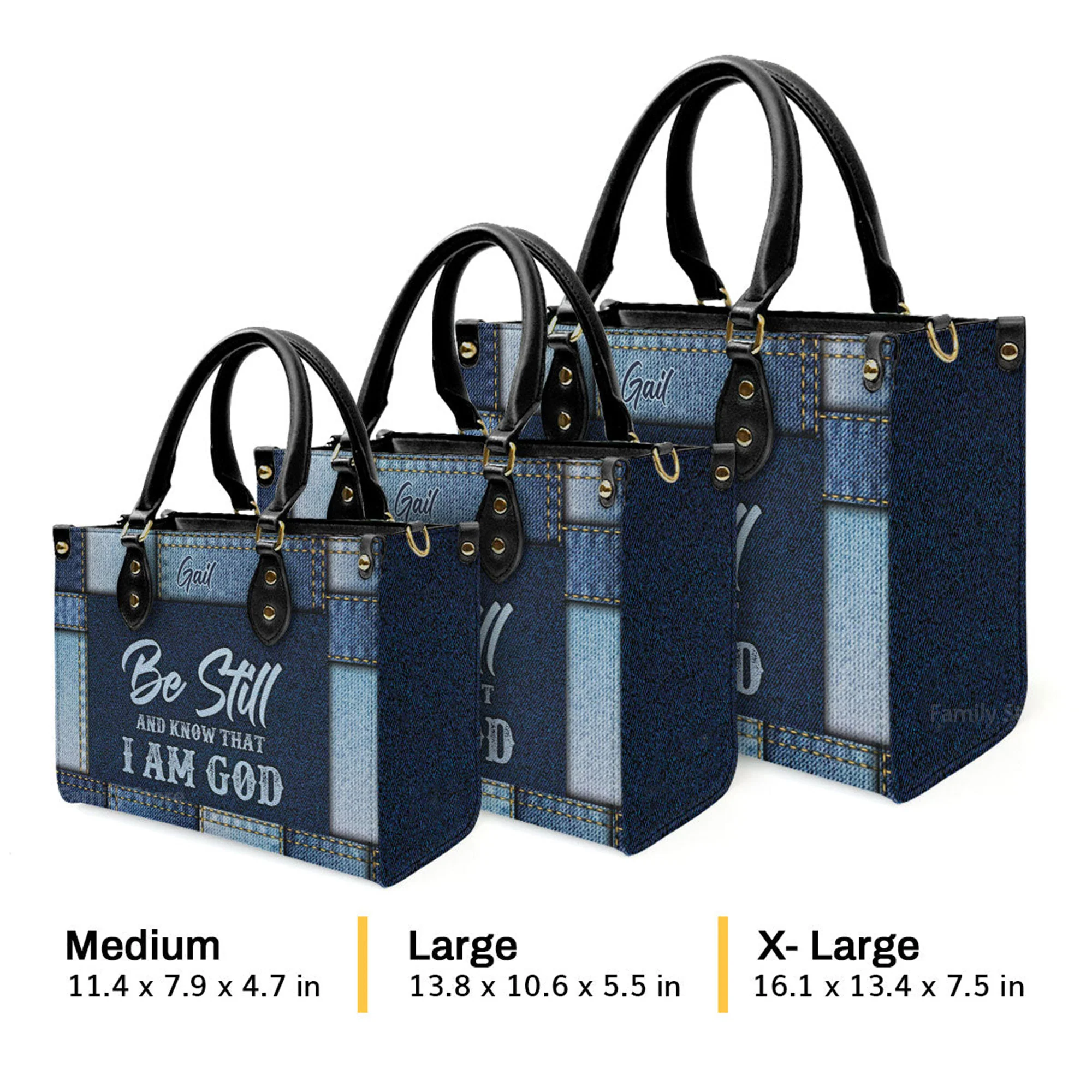 Christian Be Still And Know That I Am God - Unique Personalized Leather Handbag - AT4081449 - Image 4