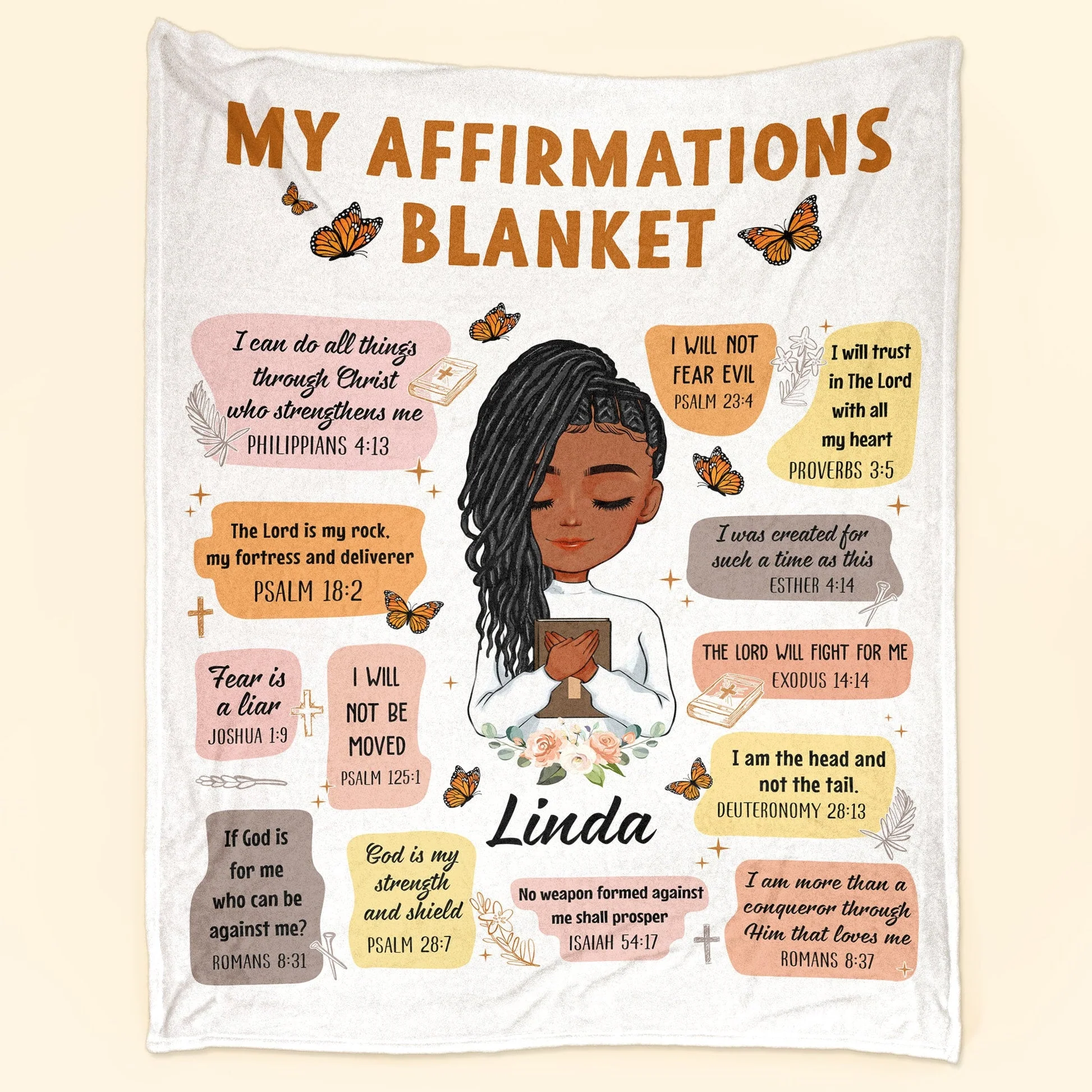 Christian Bible Verse My Affirmations - Personalized Blanket - Gift For Black Women | CLGOD05 HD95
