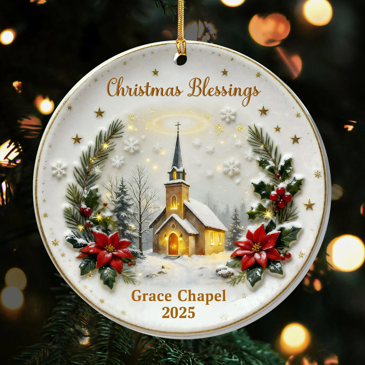 Christmas Blessings - Personalized 1-Layer Acrylic Ornament HL128