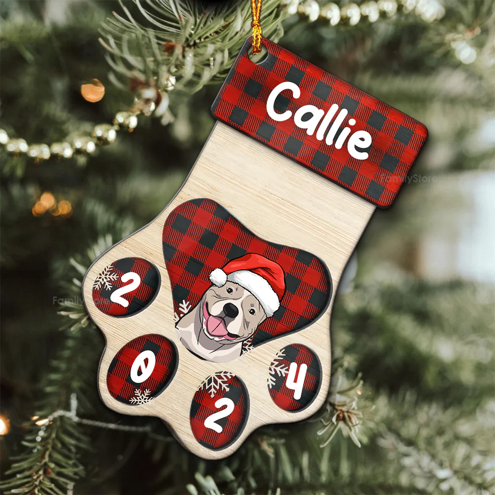 Christmas Dogs Woof Woof - Personalized Wood Ornament - Gift For Dog Lovers - CLP09 NA94 - Image 4