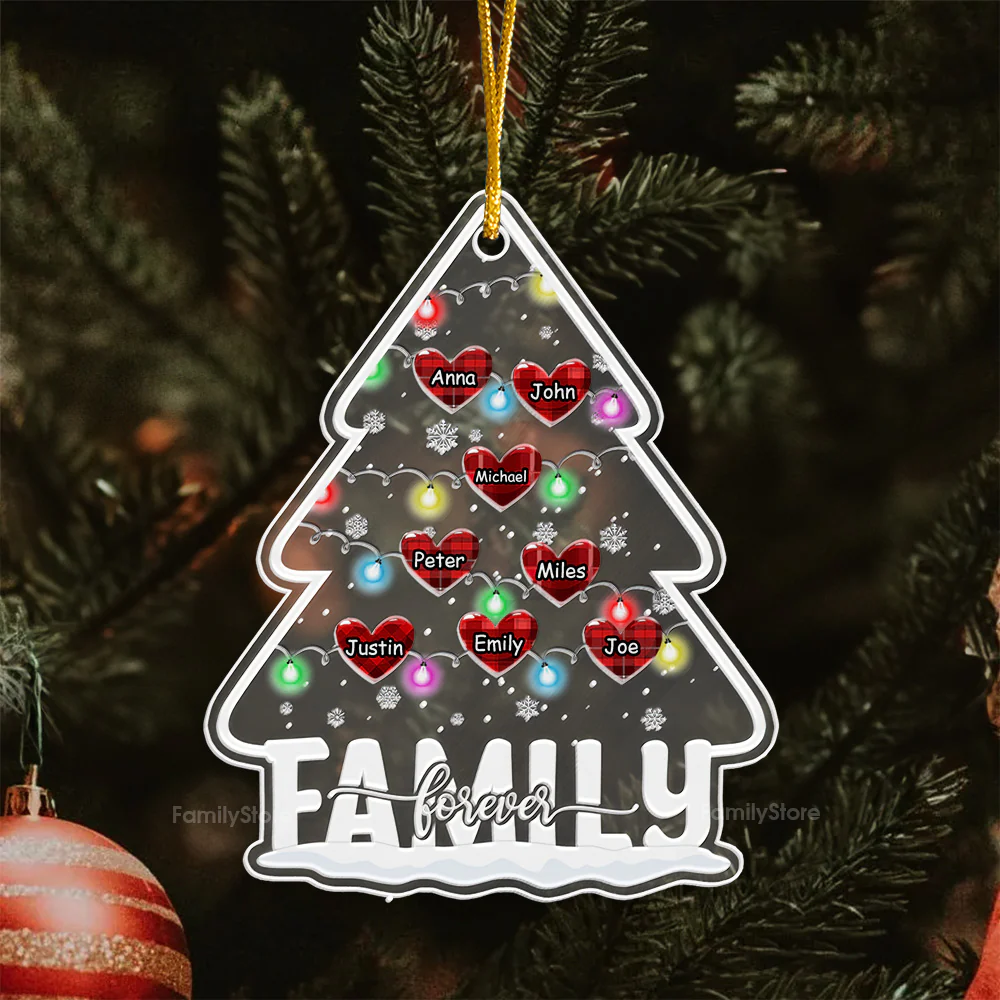 Christmas Family Tree Sweet Heart - Gift For Family - Personalized Acrylic Ornament - NA94 - Image 5