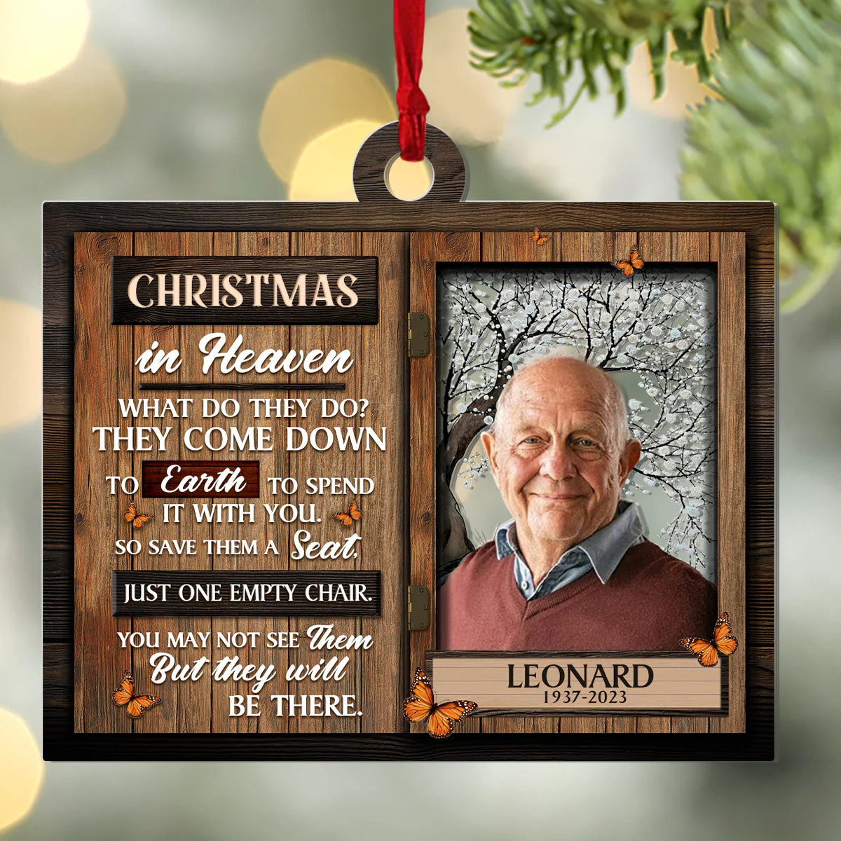 Christmas in Heaven - Personalized Acrylic Ornament TD118 - Image 3