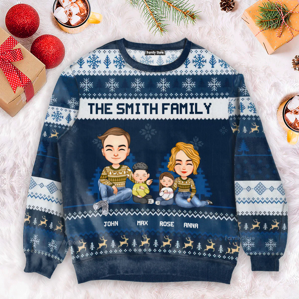 Christmas Is A Reminder Of The Joy That Family Brings - Gift For Family - Personalized Ugly Sweatshirt - CL33 NA94