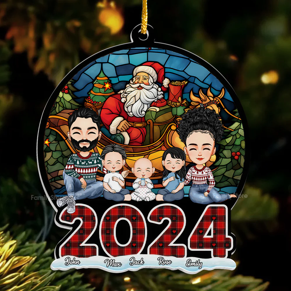 Christmas Is A Time For Family - Gift For Family - Personalized Acrylic Ornament NA94 - Image 3