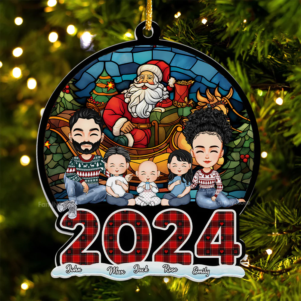 Christmas Is A Time For Family - Gift For Family - Personalized Acrylic Ornament NA94 - Image 5